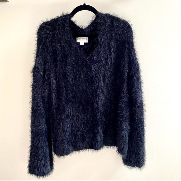 [ Sold ] Love Riche Black Fuzzy Sweater, Large - Picture 4 of 4